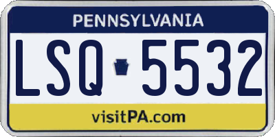 PA license plate LSQ5532