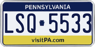 PA license plate LSQ5533