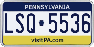 PA license plate LSQ5536