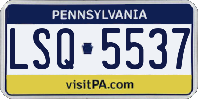 PA license plate LSQ5537
