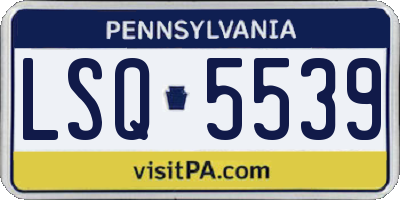 PA license plate LSQ5539