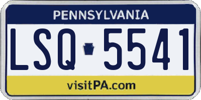 PA license plate LSQ5541