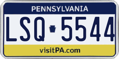 PA license plate LSQ5544