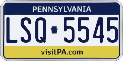 PA license plate LSQ5545