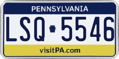 PA license plate LSQ5546
