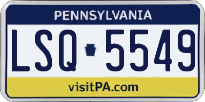 PA license plate LSQ5549