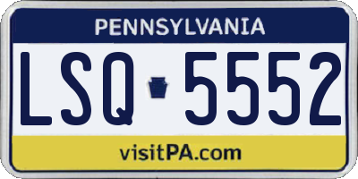 PA license plate LSQ5552