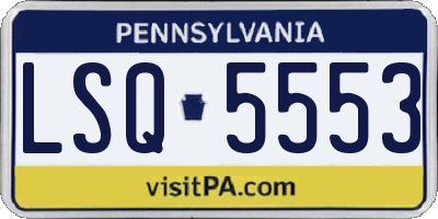 PA license plate LSQ5553