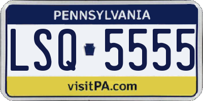 PA license plate LSQ5555