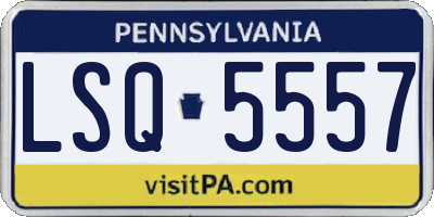 PA license plate LSQ5557