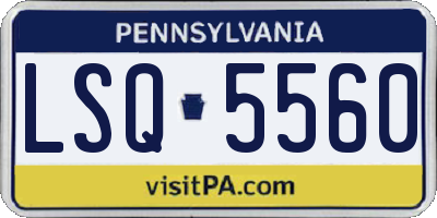 PA license plate LSQ5560