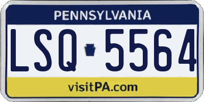 PA license plate LSQ5564