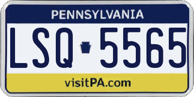 PA license plate LSQ5565