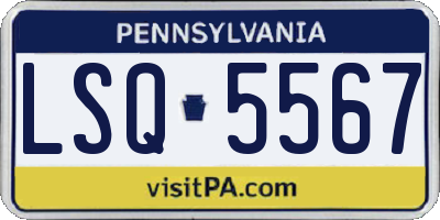 PA license plate LSQ5567