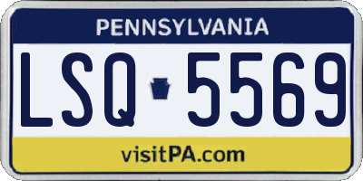 PA license plate LSQ5569