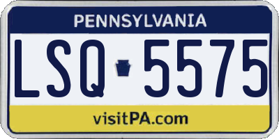 PA license plate LSQ5575