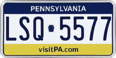 PA license plate LSQ5577