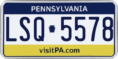PA license plate LSQ5578