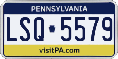 PA license plate LSQ5579