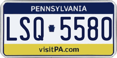PA license plate LSQ5580