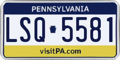 PA license plate LSQ5581