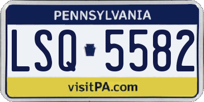 PA license plate LSQ5582