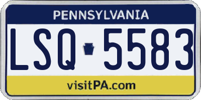 PA license plate LSQ5583