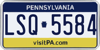 PA license plate LSQ5584