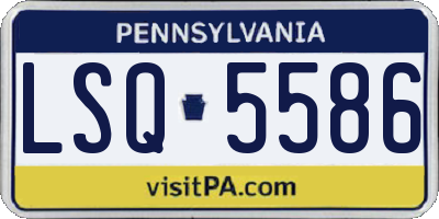 PA license plate LSQ5586