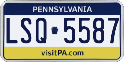 PA license plate LSQ5587