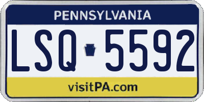 PA license plate LSQ5592