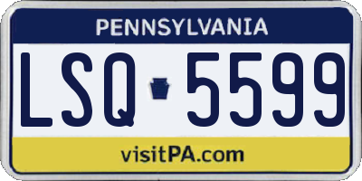 PA license plate LSQ5599