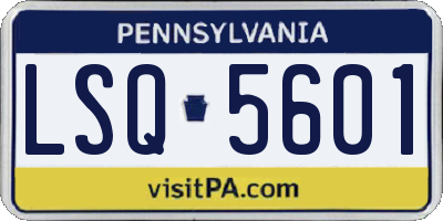 PA license plate LSQ5601