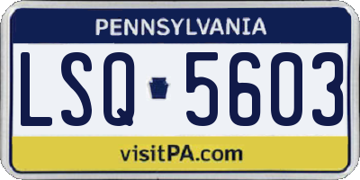 PA license plate LSQ5603