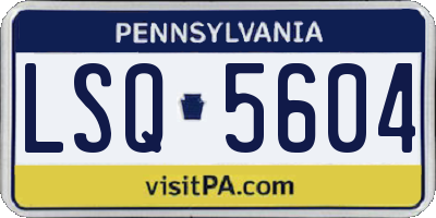 PA license plate LSQ5604