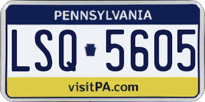 PA license plate LSQ5605