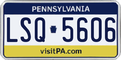 PA license plate LSQ5606