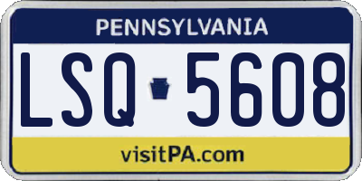 PA license plate LSQ5608