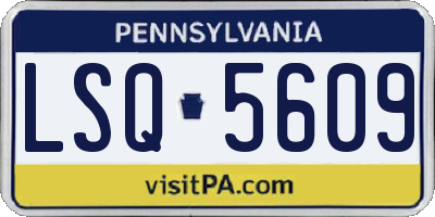 PA license plate LSQ5609