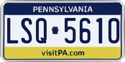 PA license plate LSQ5610