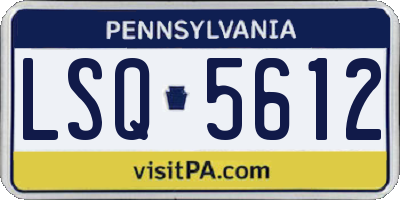 PA license plate LSQ5612