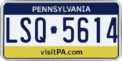 PA license plate LSQ5614