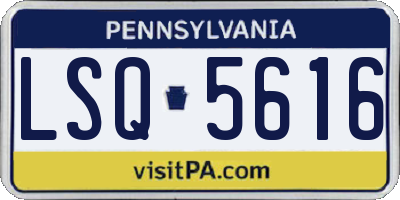 PA license plate LSQ5616
