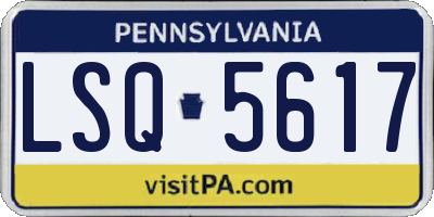 PA license plate LSQ5617