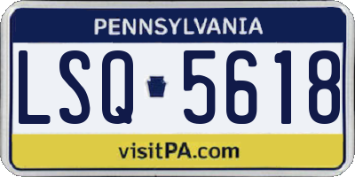 PA license plate LSQ5618