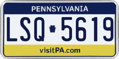 PA license plate LSQ5619