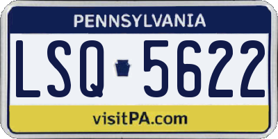 PA license plate LSQ5622