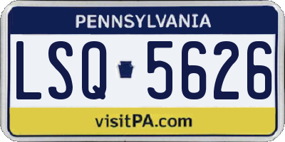 PA license plate LSQ5626