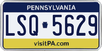 PA license plate LSQ5629