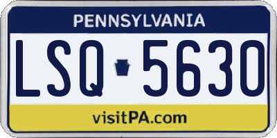 PA license plate LSQ5630
